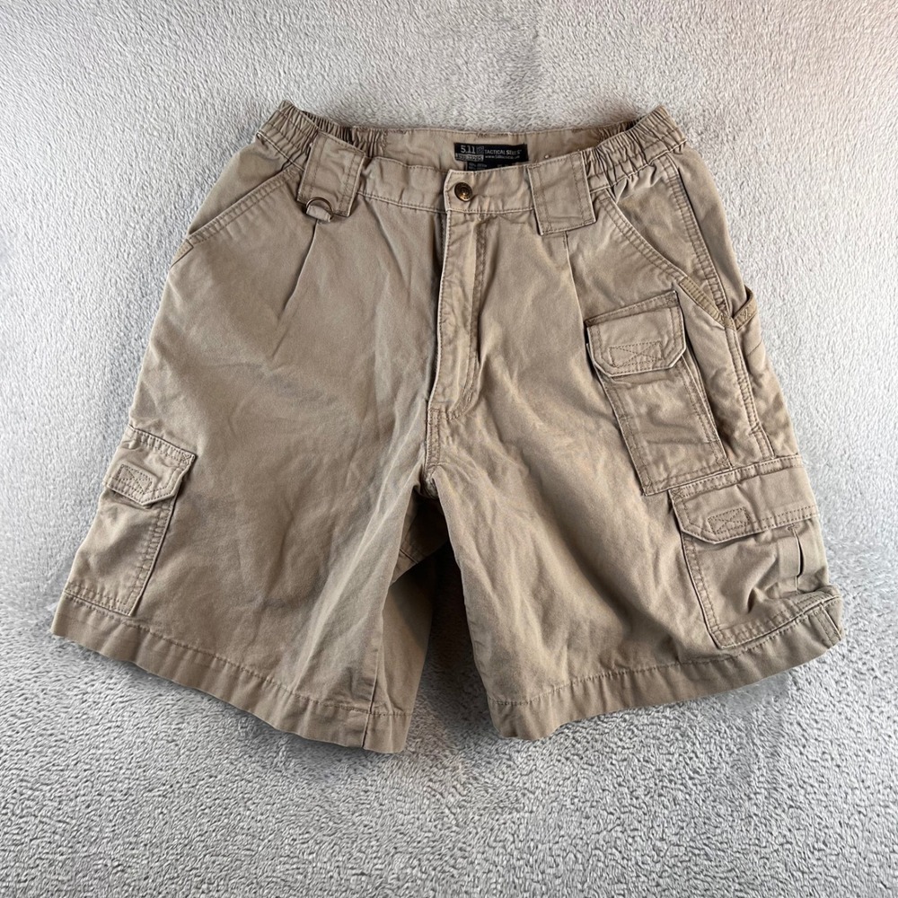5.11 Tactical Series Mens 30 Tan Khaki Cargo Shorts Cotton Canvas Style 73285
